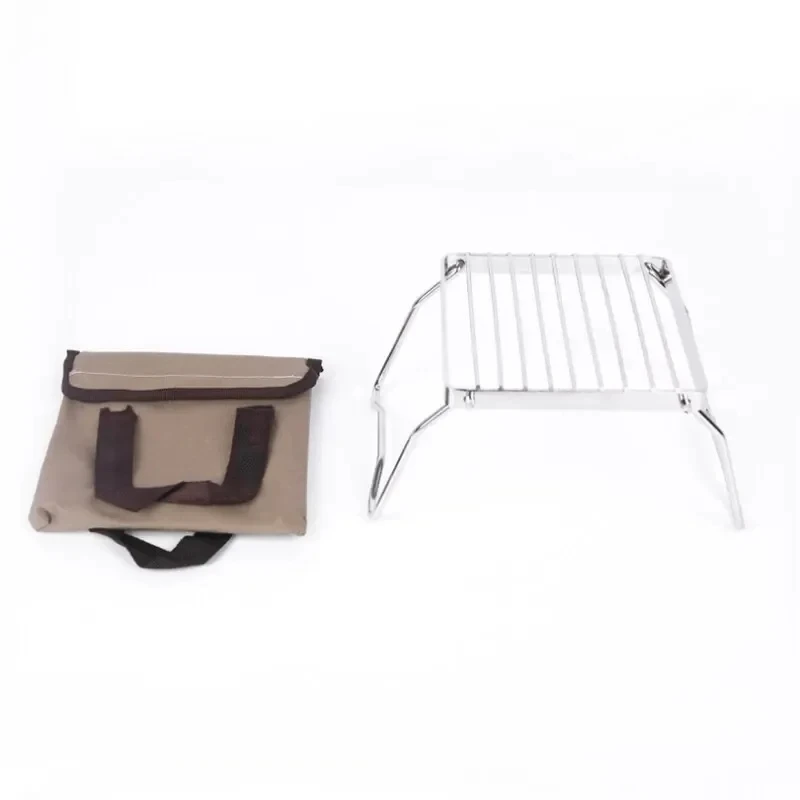 Outdoor Roestvrijstalen Kachelhouder Camping Draagbare Opvouwbare Mini Barbecue Rack Set Pot Houder Bakplaat