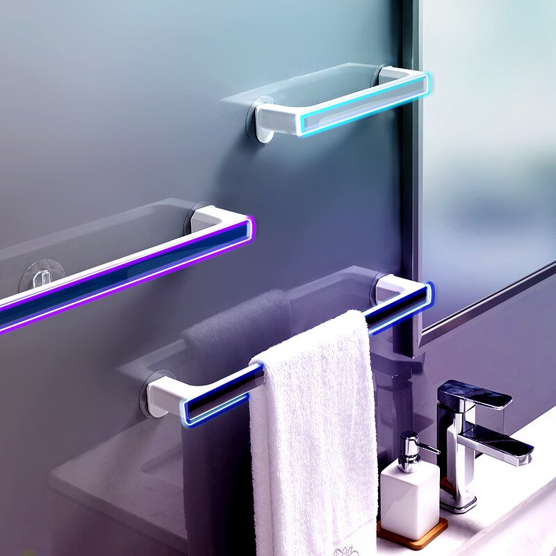 Self-Adhesive Bathroom Towel Holder Black Plastic ... – Grandado