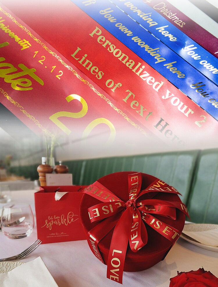 Satin Ribbon Gold Foil Printer 50mm Width100m Leng Grandado