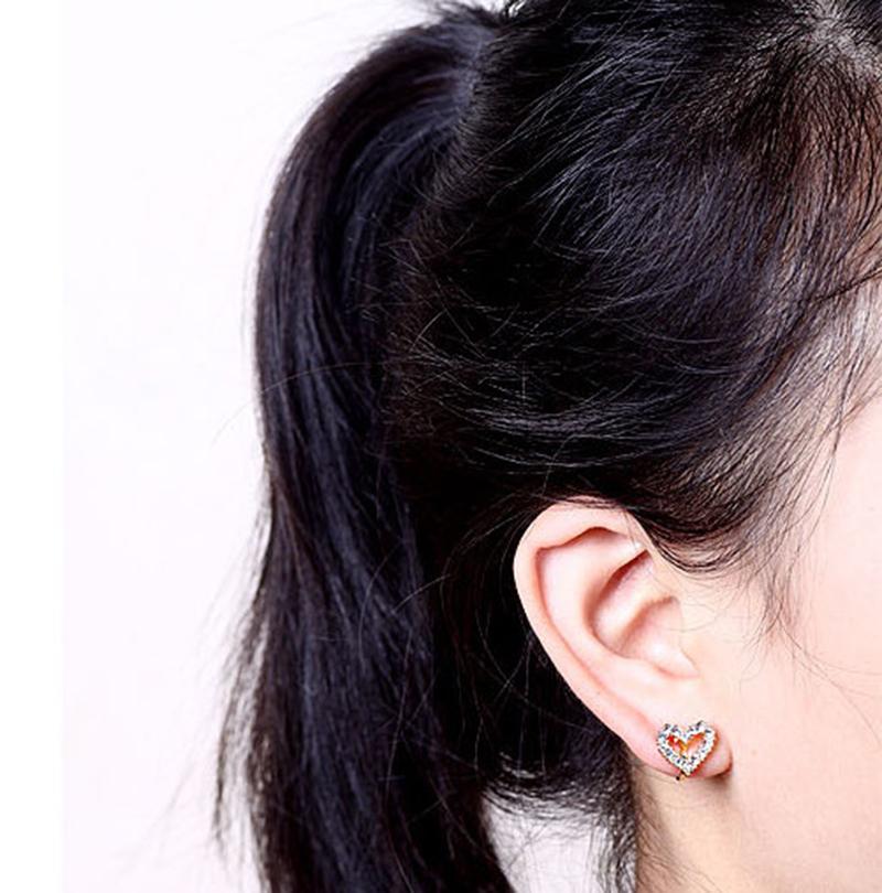 Sweet Crystal Star Clip Earing Starfish Ear Cuff Chic Heart Clip Earring