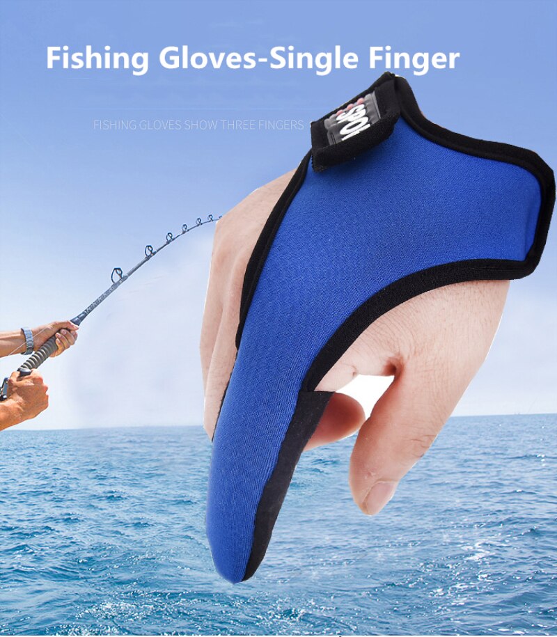 1 Uds. Protectores de guantes de pesca un solo dedo azul/rojo/negro de los pescadores antideslizantes guantes de lanzamiento de un dedo accesorios de pesca