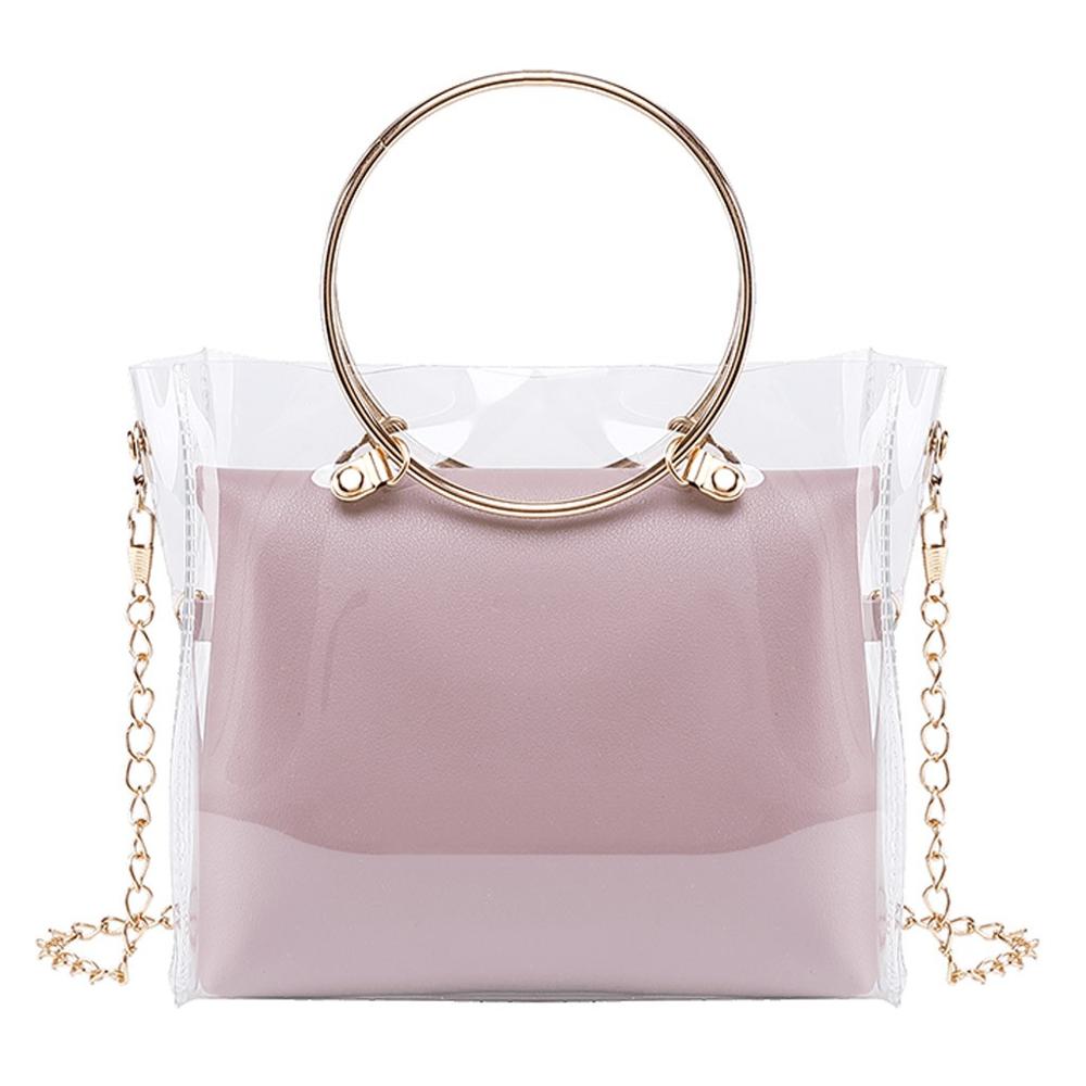 Sacs à Main en PVC Transparent pour femmes H10, sacoche transparente en perles, sacoches pour dames, sacs à bandoulière, # H10: Purple