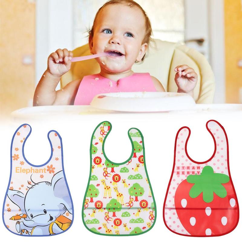 Cartoon Baby Feeding Cloth Towels EVA Waterproof Lunch Feeding Bibs for Newborn Apron Baby Burp Cloths Kids Feeding Accessories