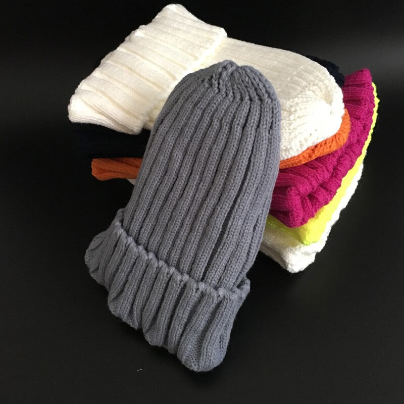 Gorro con pompones de piel para mujer, gorro de punto, gorros gruesos, de invierno: gray / kid size