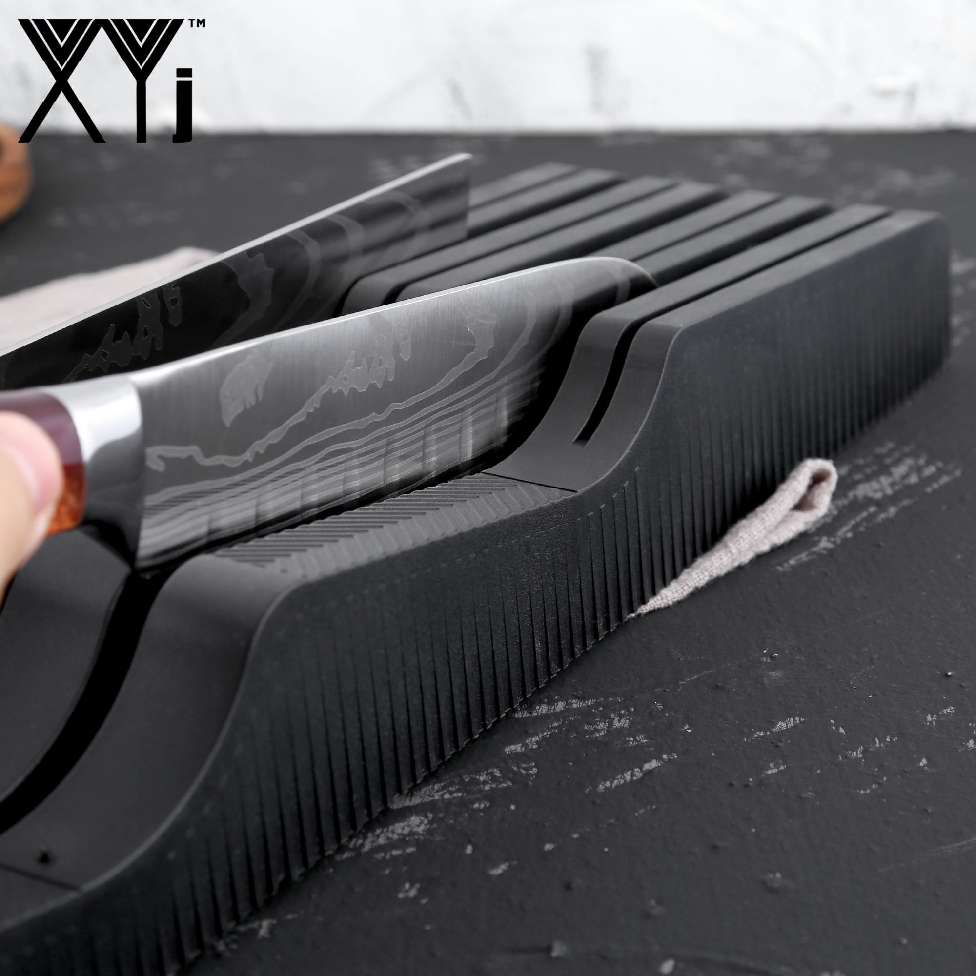 XYj 2pcs Knife Holder Drawer Insert Kitchen Knives Shelf PP Knife Organizer Tool Kitchen Accessories Chef Knife Storage Holder