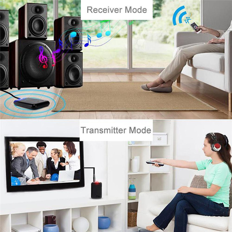 Bluetooth sändare och mottagare , 2- i -1 trådlös 3.5mm adapter låg latens , 2 enheter samtidigt, för tv/hemljudsystem