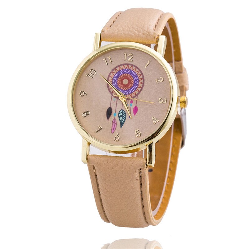 Reloj atrapasueños de para mujer, relojes casuales, de cuero, de cuarzo, LZ4097