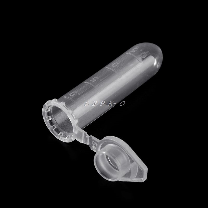 100Pcs 2ml Clear Plastic Vials Container Snap Cap Centrifuge Tubes Vials Sample Lab Container