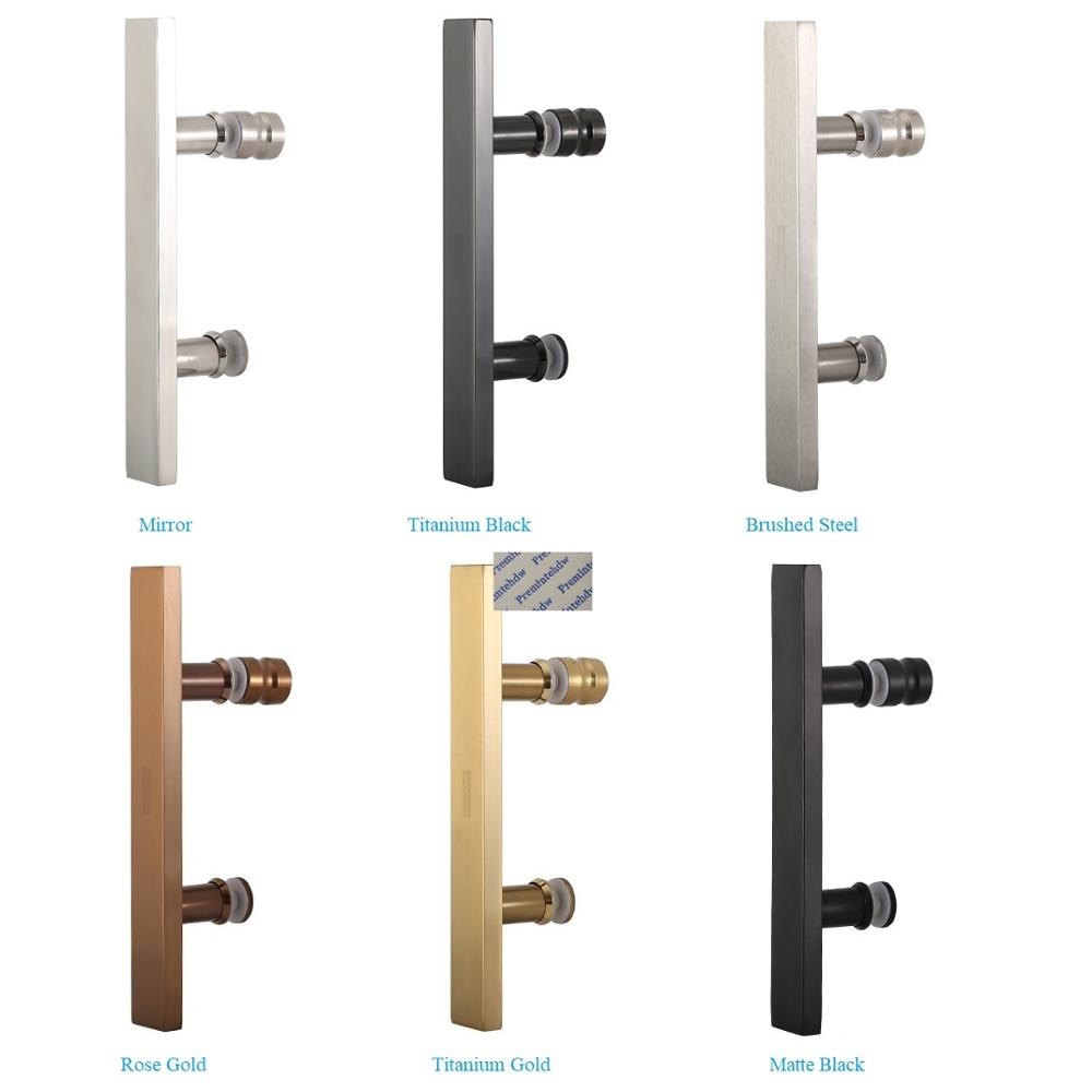 15*40MM Rectangle Bar Pull Back To Back Knob Shower Enclosure Glass Door Mirror Rose Gold Matte Black