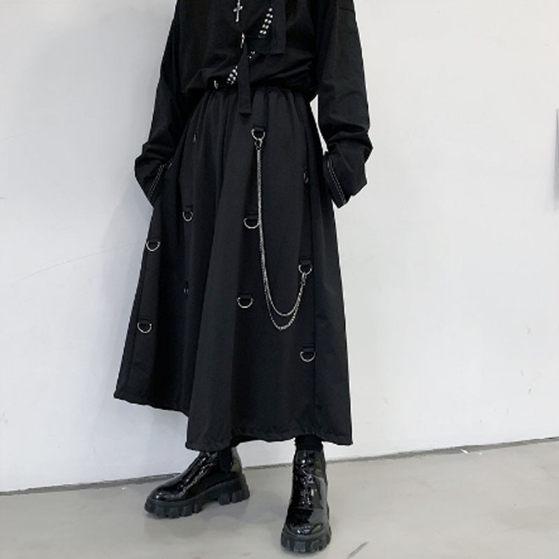Homens-ropa de calle informal de metal para hombre, camisa masculina de estilo japonés, estilo gótico, punk, kimono