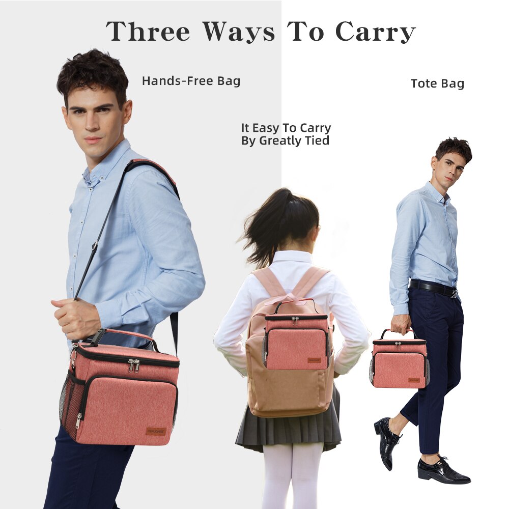 Denuoniss Vrouwen/Mannen Geïsoleerde Koeltas Draagbare Picknick Ijs Voedsel Thermo Bag Sac Isotherme Auto Thermische Koelkast Tassen