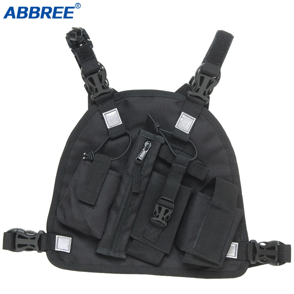 Abbree Dubbele Radio Schouder Holster Borst Harness Holder Vest Rig Voor Twee Manier Radio Rescue Essentials