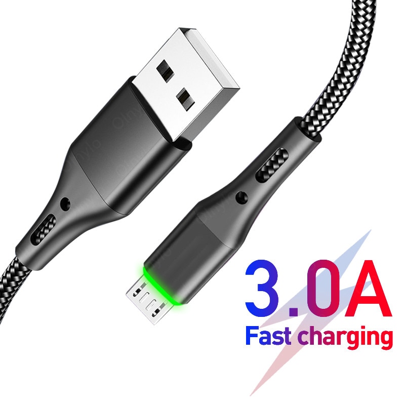 1M 2M 3M Mikro USB Kabel Schnelle Ladung Daten Kabel Ladegerät Adapter Für Samsung S9 Xiaomi Huawei Android Telefon Microusb-kabel Draht