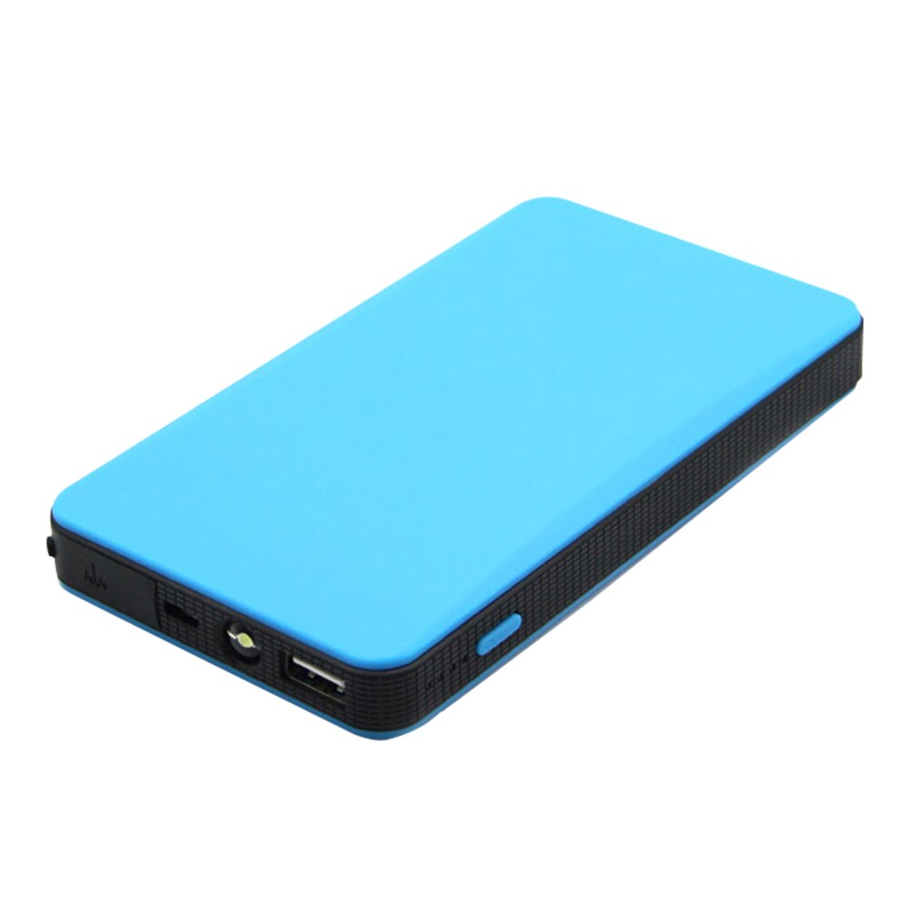 Portabel mini slim 20000 mah bil hoppstartare powerbank 12v motor batteriladdare booster bilbatteri startladdare: Blå