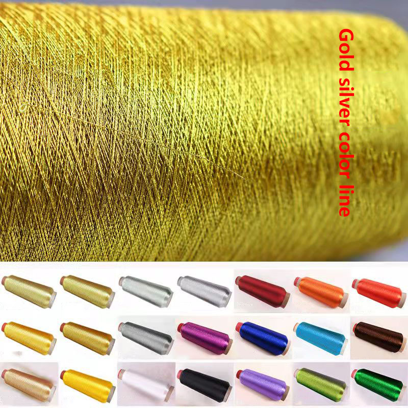 Hilo de oro y plata de 3200M, hilo de bordar por ordenador, alambre dorado, bricolaje, punto de cruz Manual, alambre de Metal, hilo dorado y plateado, línea tejida