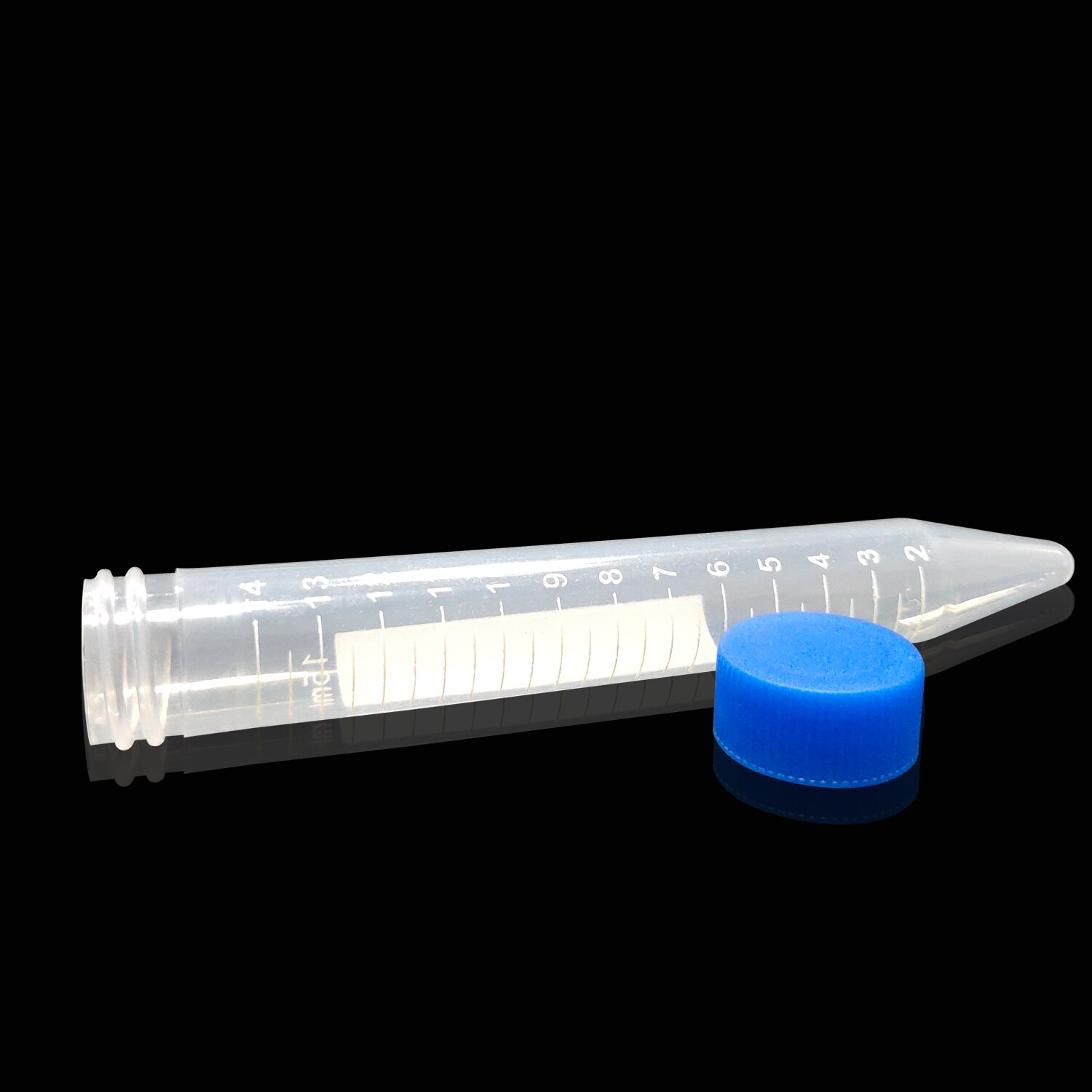 15ml Plastic Centrifuge Tubes, Conical Bottom, Graduated Marks, Blue Screw Cap, Pack of 100pcs