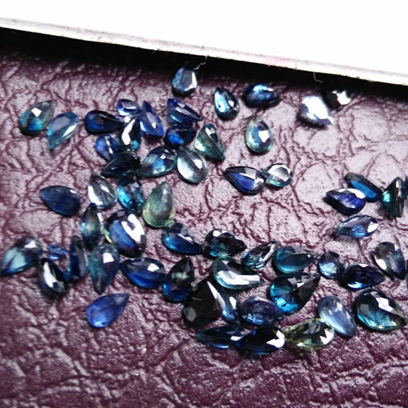 Echsun blå safir smykker ædelsten natura colares feminino anillos armbånd øreringe pendentif pulseira hovedsten løs perle
