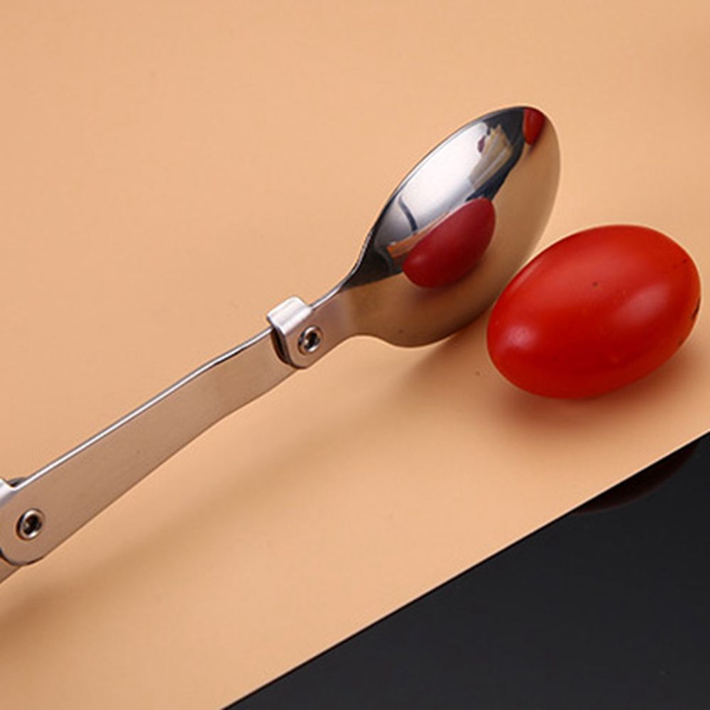 Cuillère de poche Portable en acier inoxydable, couverts de Camping en plein air pliable fourchette de voyage vaisselle de table pique-nique randonnée cuillère fourchette