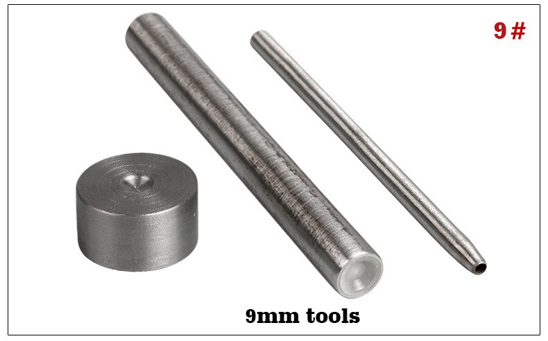 DIY Manuelle Rohr Bohrer Metall Rand Weiß Goldene EIN Bohrer 5/6/7/8/9mm Bohrer Installation Werkzeug einstellen bilden Ziegel Niet ES-002: SR 9mm 50 und Werkzeug