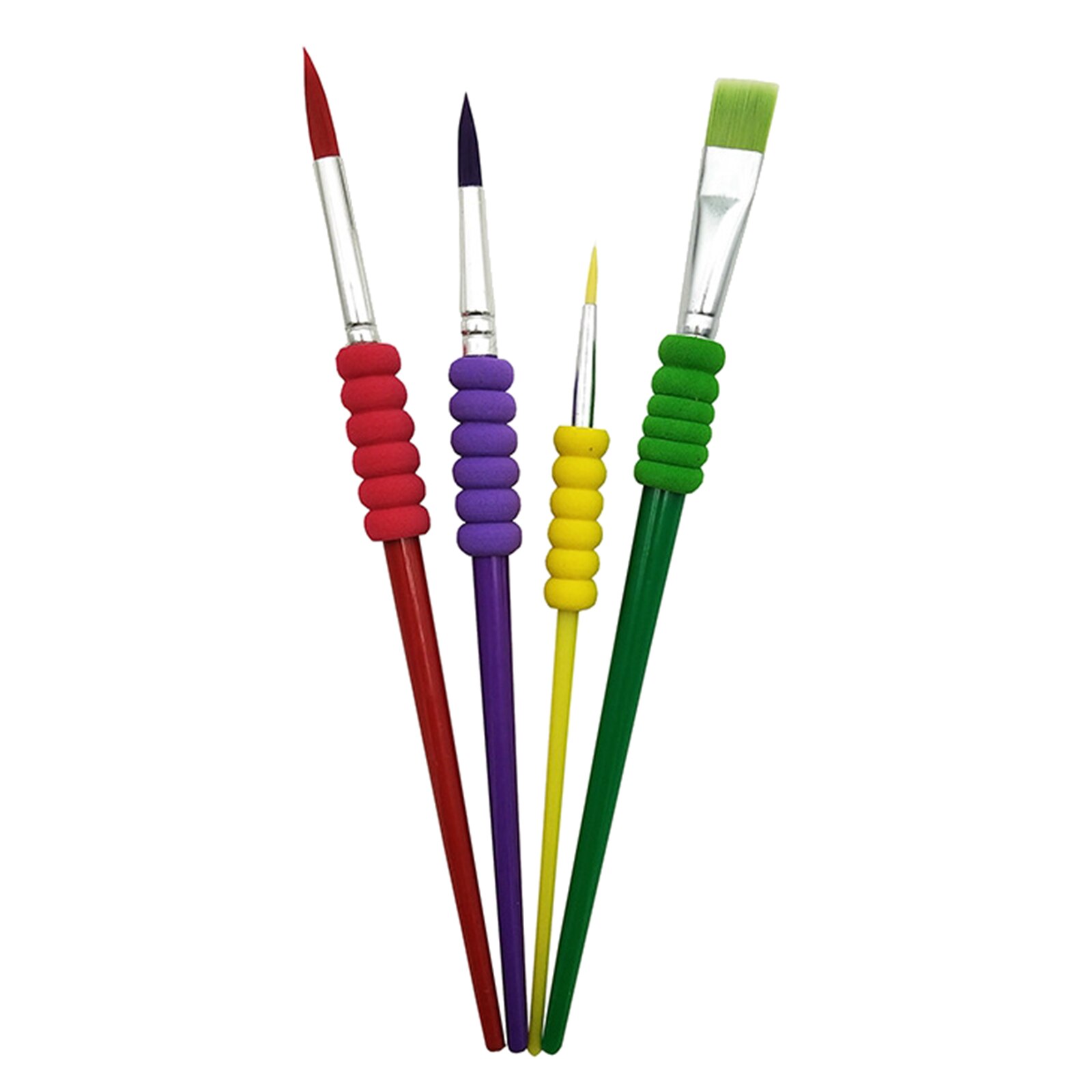 4 Assorted Kids Paint Brush Set Craft Painting Activity School Children Artists