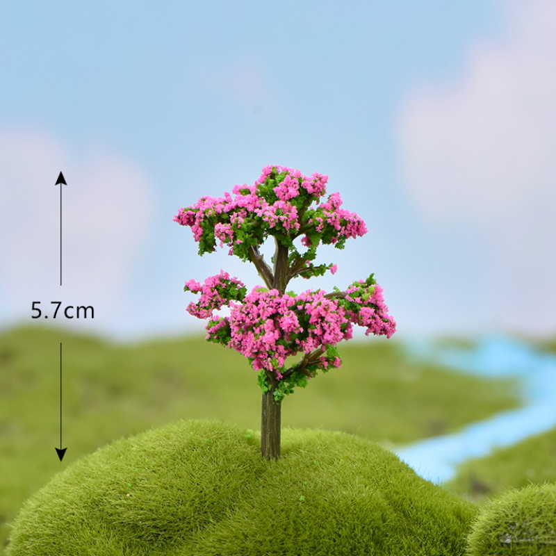 15 stijlen mini kersenboom feeëntuin decoraties miniaturen landschap hars knutselen bonsai tuin terrarium diy accessoires: Wit