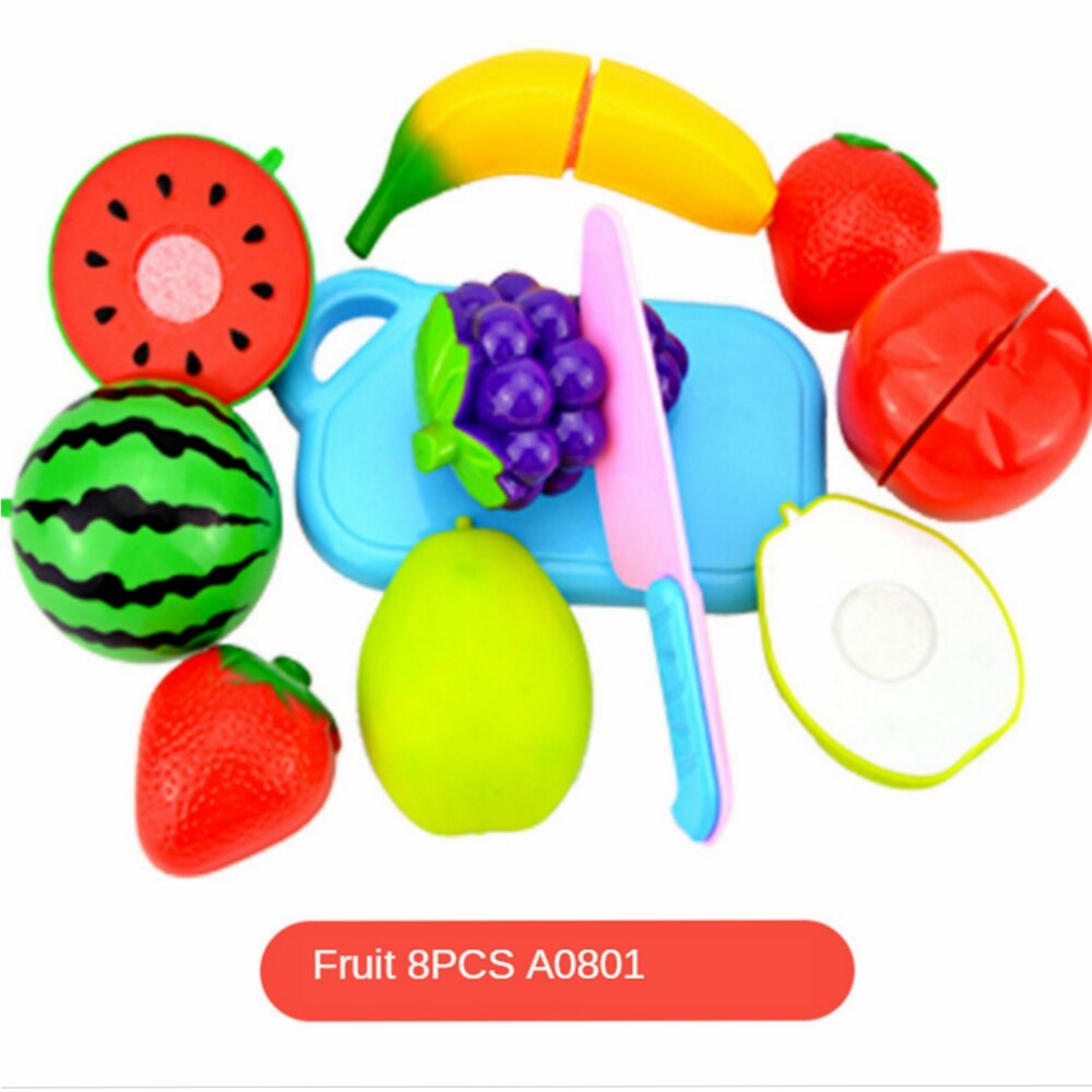 Pretend Play Plastic Food Toy Cutting Fruit Vegetable Food Pretend Play Children Toys For Kids Educational Toys: 8pcs-1