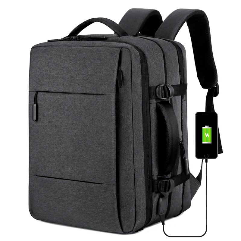 Große Kapazität Erweiterbar Männer Rucksack USB Ladung Männlichen Laptop Bagpack Wasserdichte Geschäft Reise Zurück Pack Gepäck Taschen