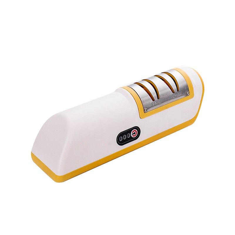 Electric Knife Sharpener Automatic Adjustable Kitchen Knives Tool Multifunctional Scissor Sharpening Household Sharpener: YELLOW