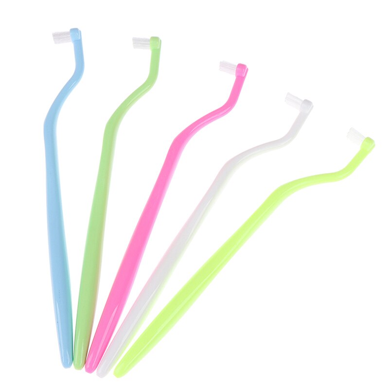 1Pcs Orthodontische Tandenborstel Wees En Platte Kop Zachte Haar Correctie Schone Tanden Kloof Floss Mondhygiëne Tanden Braces