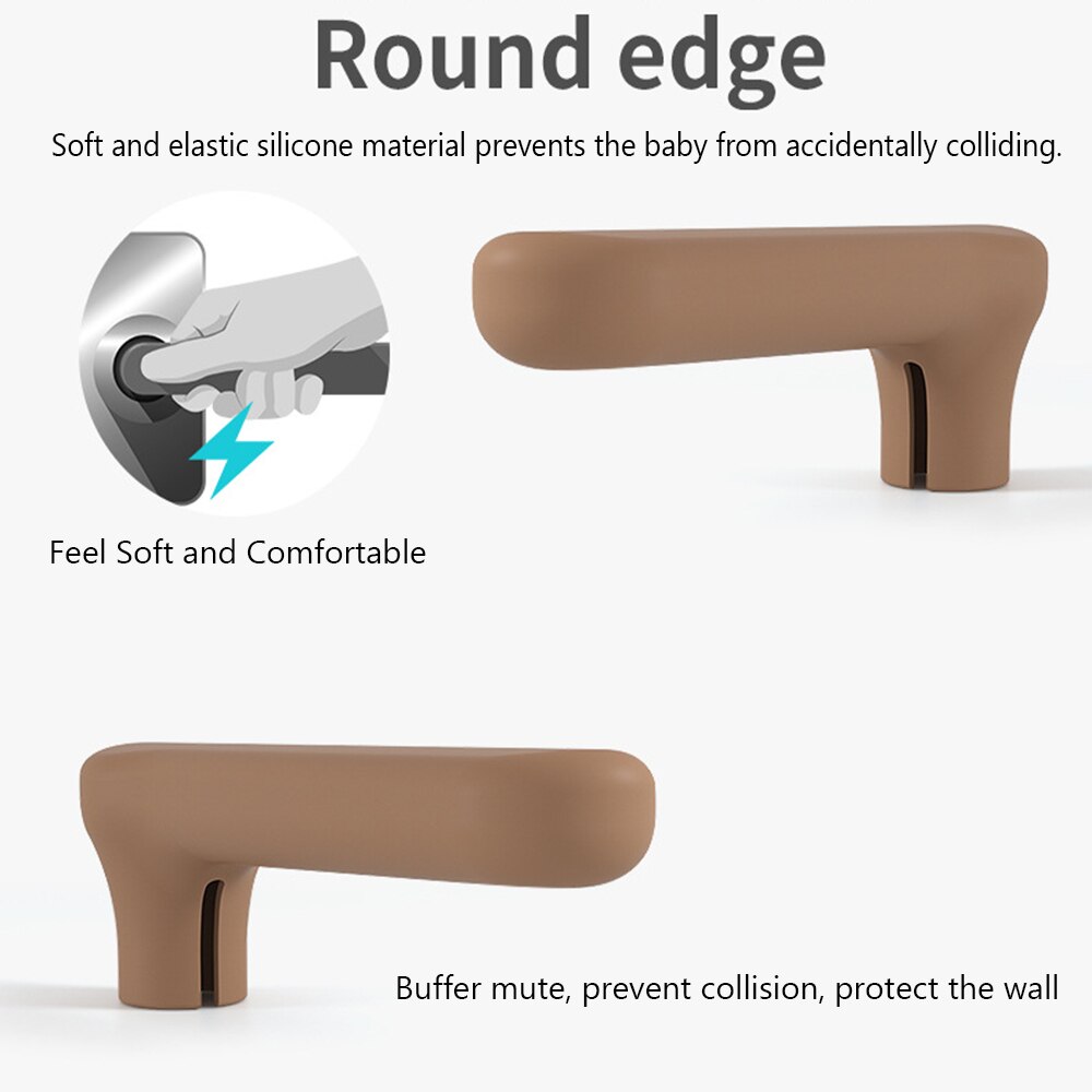 Couverture de poignée de porte Anti-collision, 2 pièces, manchon de poignée en Silicone statique, protecteur mural de sécurité pour bébé, protection pour chambre à coucher et salon