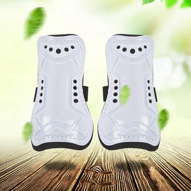 White Durable 1 Pair Competition Pro Soccer Shin Guard Pads Shinguard Protector