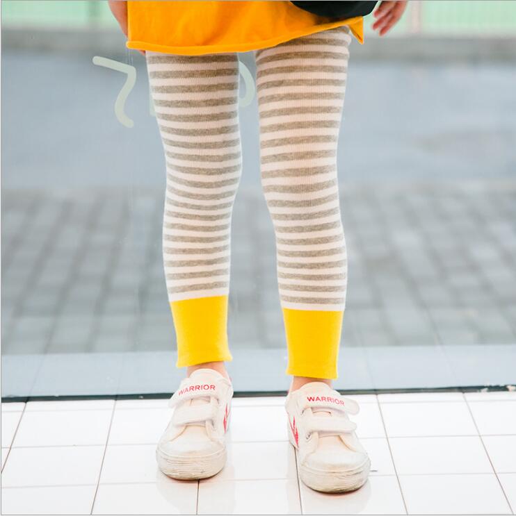 Ragazze collant colore lotta gessato cotone ghette dei bambini