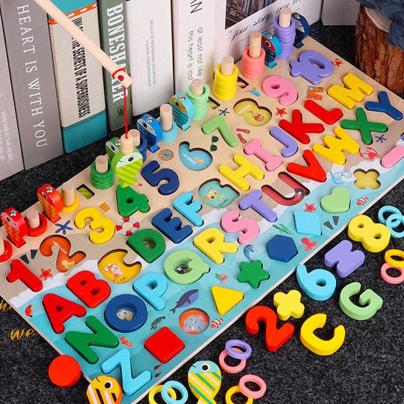 Kind Mathematik Früh Lernen Spielzeug Puzzle Bord Zählen Anzahl Alphabet Kognition Spielen Spiele Montessori Pädagogisches Holz Spielzeug Für Kind: SZB-03