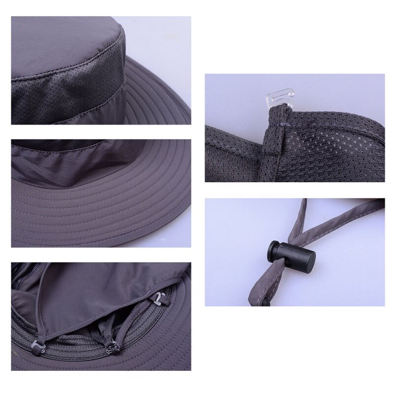 Gorros con solapa de pesca para hombre y mujer, sombrilla a prueba de viento, cubierta desmontable/extraíble para cuello de oreja, sombrero de pescadores, ropa deportiva para exteriores, accesorios