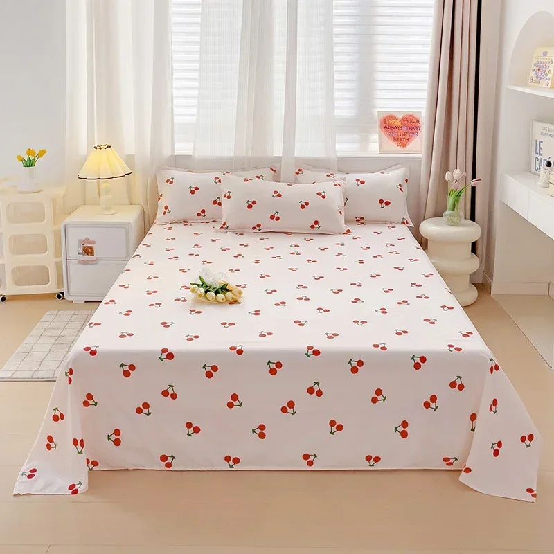 Soft Home Bed Linen Sheets Queen Size Bed Sheets Printing Top Sheets Twin/Queen/King Flat Bedsheets Bedspread