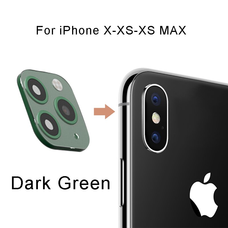 Para iPhone X XS Max XR XS Seconds cambio para iPhone 11 Pro Max pegatina de lente de cámara Protector de pantalla cambio para iPhone 11