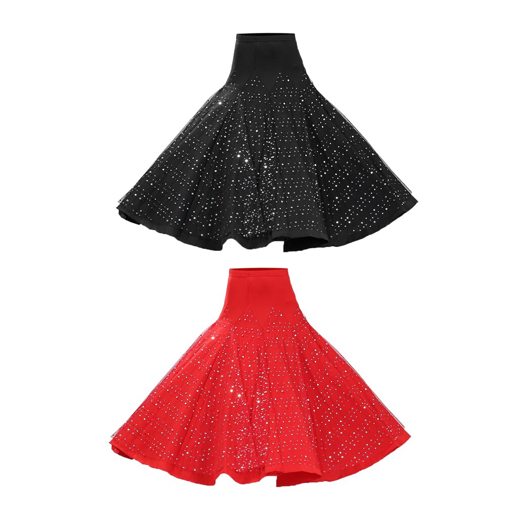 Gonna lunga da valzer con paillettes Costume moderno Standard Flamenco da ballo
