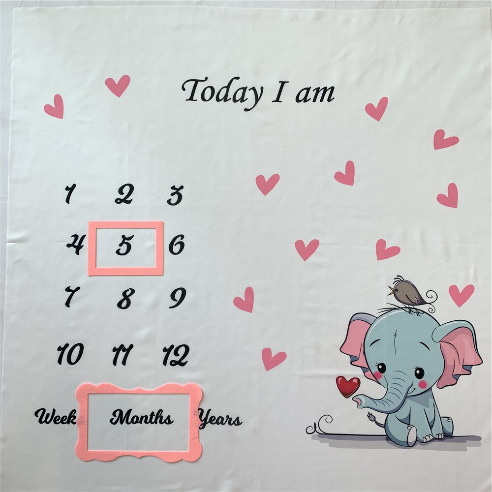 Couverture de bébé tapis de jeu toile de fond éléphant dessin animé nordique anniversaire Photo arrière-plan accessoires