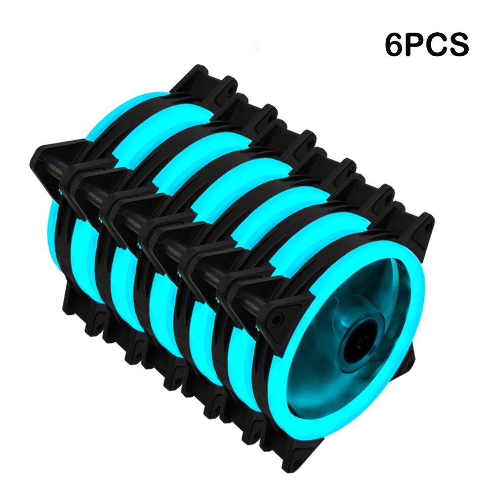 Redstorm cooler fans computer fan cooling 120mm case fan pc case cooler master rgb køling computer fans til computer pc: 6 stk. lyseblå