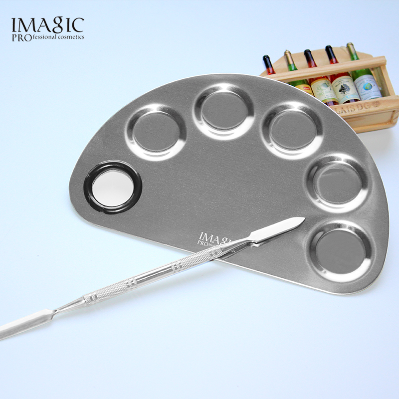 IMAGIC Professionelle machen-hoch Palette Schönheit Edelstahl machen-hoch Nagel Lidschatten Stiftung Mischen Palette Spachtel Kosmetische Werkzeuge