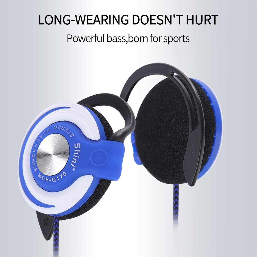 Q170 Universal 3,5mm Wired Kopfhörer HIFI Heavy Bass Headset Over-ear Einstellbare Ohr Haken Kopfhörer Musik Kopfhörer