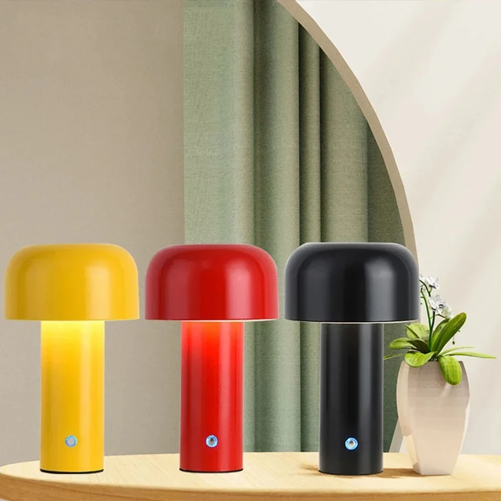 Italienische Pilz Tischlampe Tragbare Drahtlose berühren Wiederaufladbare Nachtlampe USB Schreibtischlampe Schreibtisch Dekoration Schlafzimmer Nachtlicht