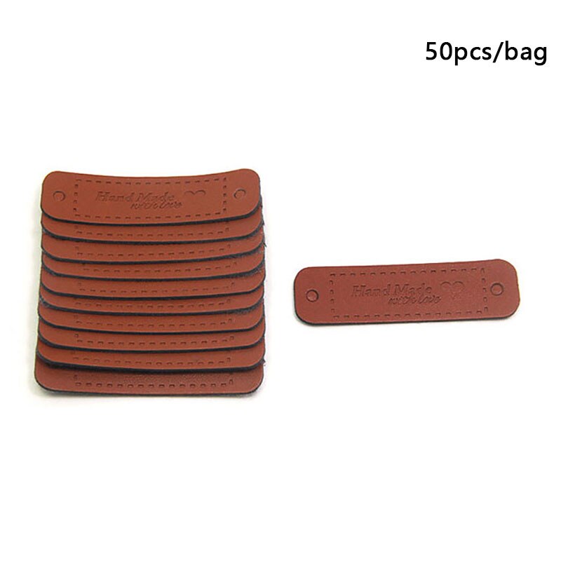 Étiquettes en cuir fait à la main, étiquette à tricoter pour vêtements, fait à la main avec étiquette en PU pour sac, accessoires de couture: CL1