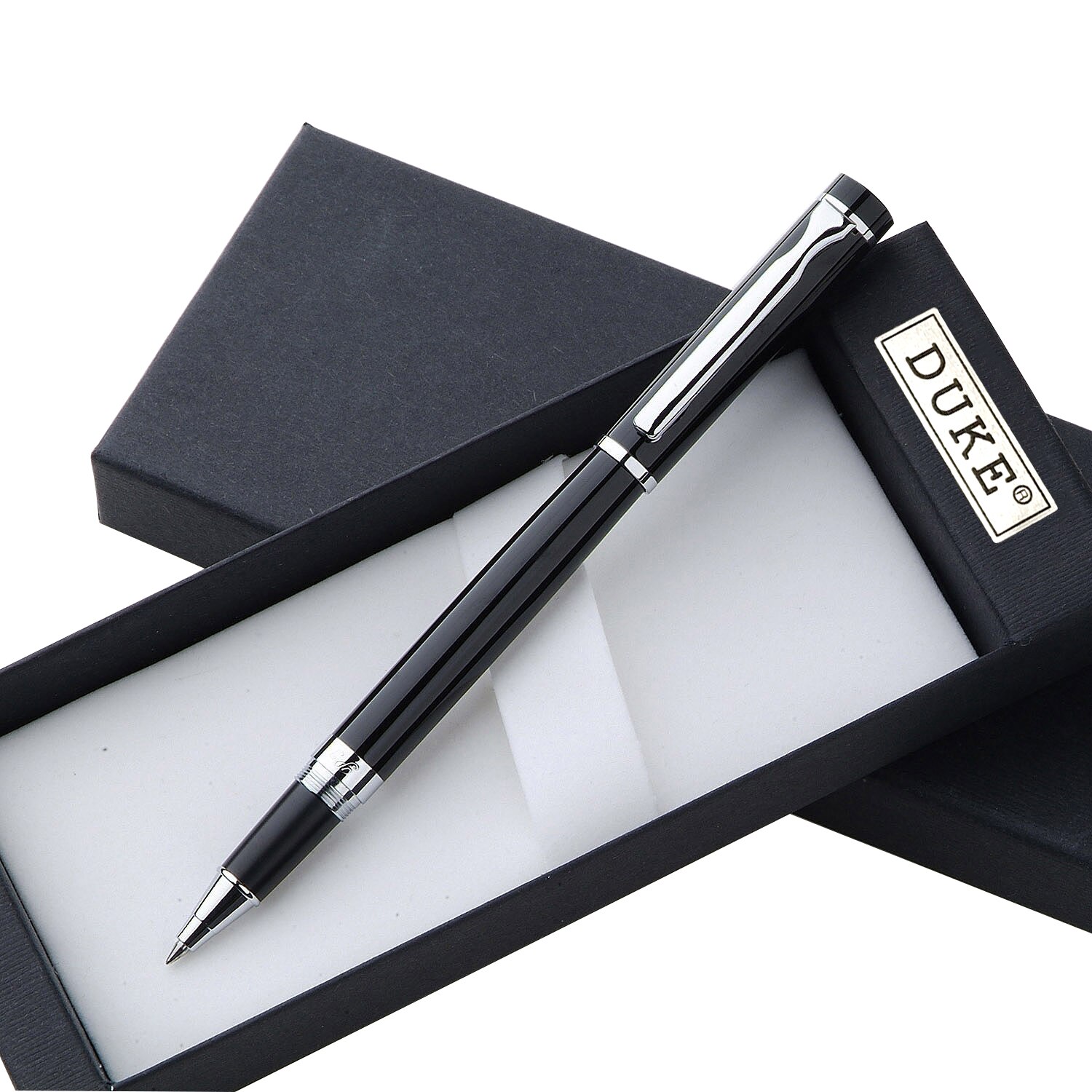 Briefpapier Duke Serie Mode Glad Zwart en Zilver Vulpen Luxe Metalen Balpennen voor Het Schrijven
