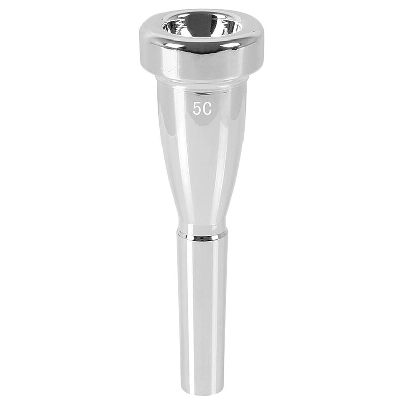 1 boquilla de trompeta 5C, boquilla de trompeta de Metal de tamaño 5C para Yamaha o Bach Conn y King trompeta C: Silver