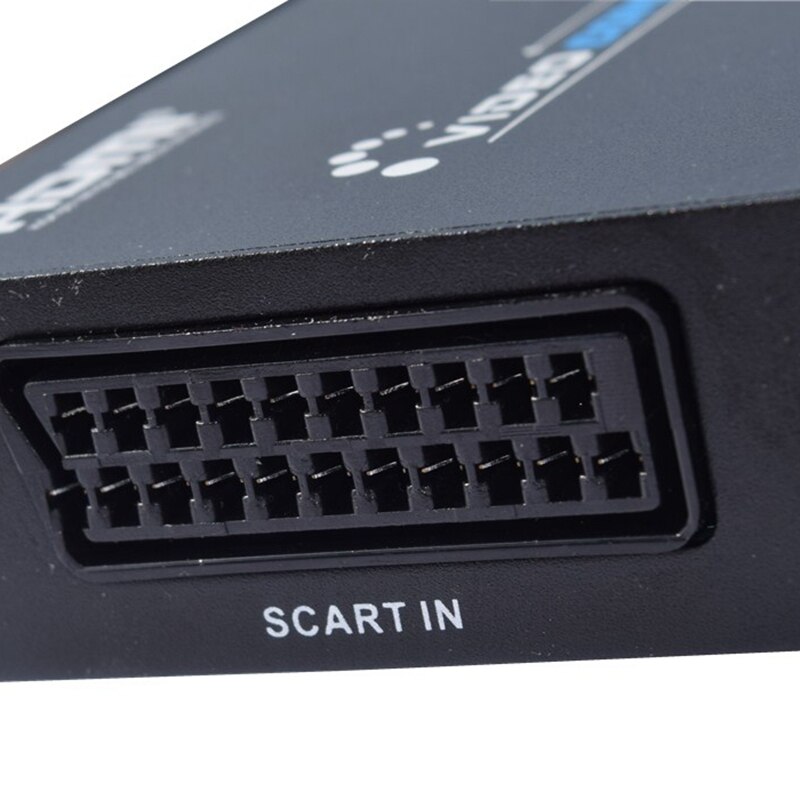 SCART zu HDMI Scaler Kasten o Video Konverter 720P/1080P Schwarz(EU Stecker)