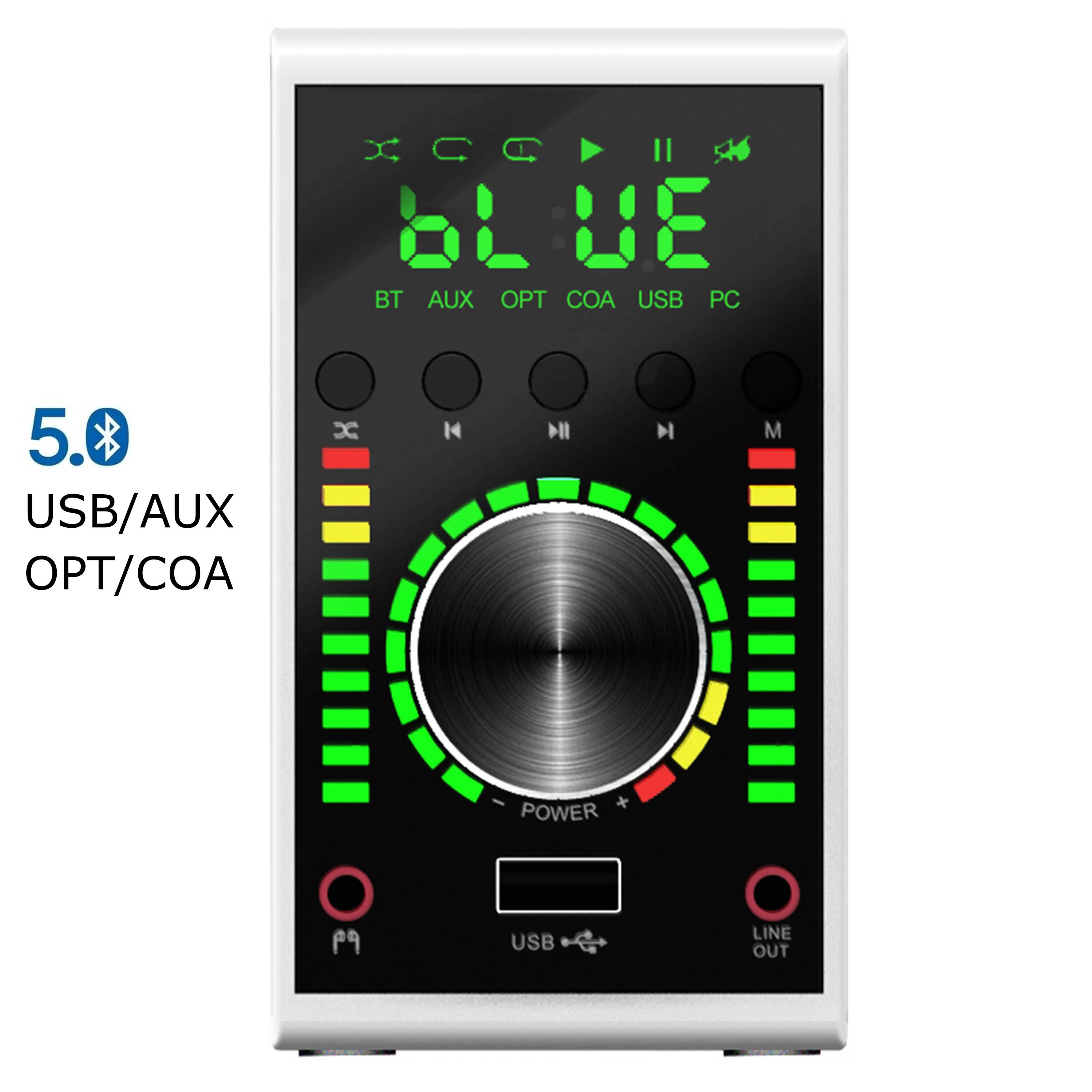 Mini Audio HiFi Bluetooth 5.0 Power Class D Amplifier Ma12070 Digital Amp 68W*2 Home Audio Car Marine USB/AUX/Optical/COA In