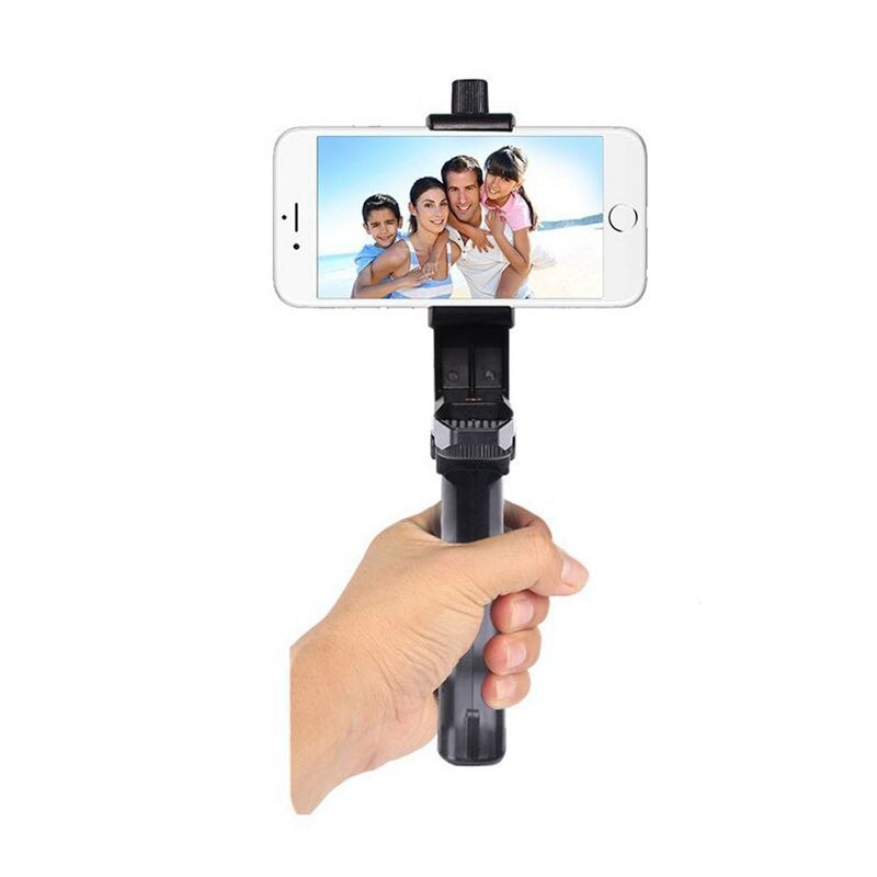 2 em 1 mini tripé de telefone & selfie vara portátil e ajustável suporte da câmera com bluetooth remoto e universal clipe para