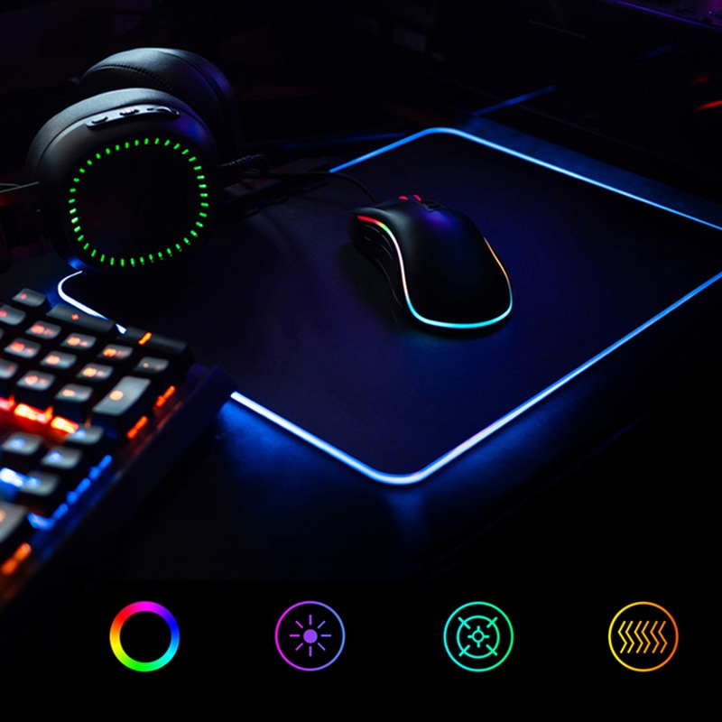 JONSNOW LED Maus Pad RGB Computer Mäuse Matte Große Mauspad für Schreibtisch Laptop Notebook Gaming Maus Pad