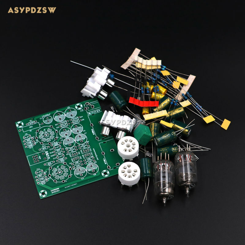 Audiophile 6J1 Tube preamplifier Headphone power amplifier Power amp tube buffer DIY kit Base on music fidelity X-10D circuit